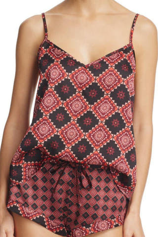 Sam Edelman Wine Windsor/Aztec-Printed Cami and Eye Mask Set