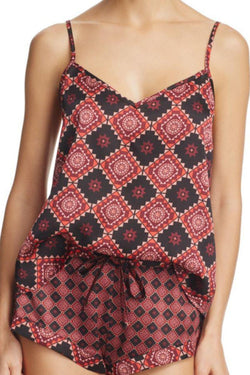 Sam Edelman Wine Windsor/Aztec-Printed Cami and Eye Mask Set thumbnail 1