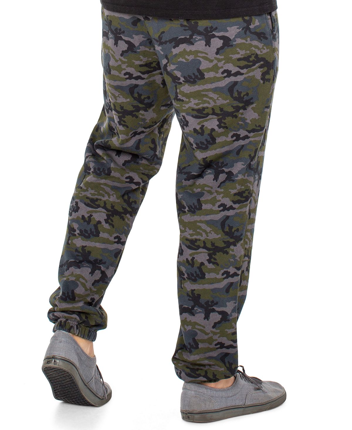 Sanctuary Camo Fleece Jogger Pants Dark Camo