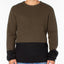 Sanctuary Colorblocked Waffle-knit Sweater Green/black