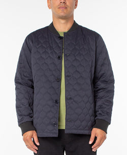 Sanctuary Lightweight Reversible Quilted Bomber Jacket Evning Blue thumbnail 1