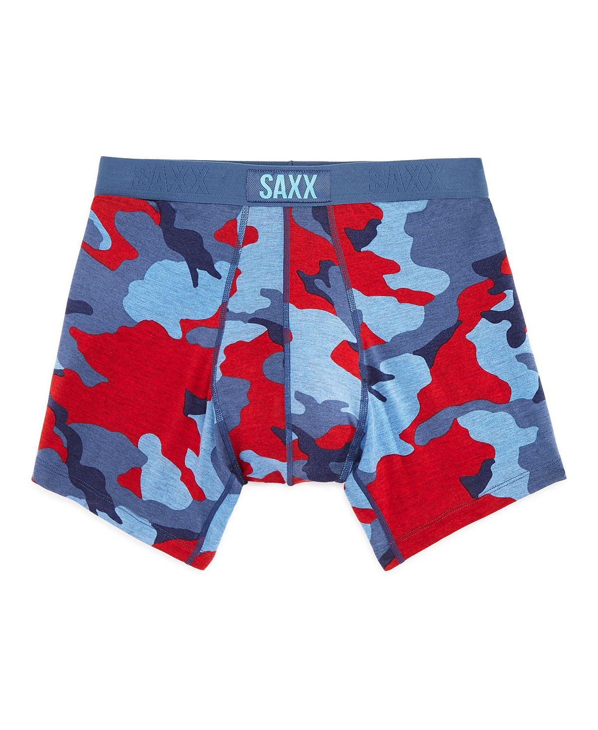 Saxx Vibe Camouflage-print Boxer Briefs Blue/red