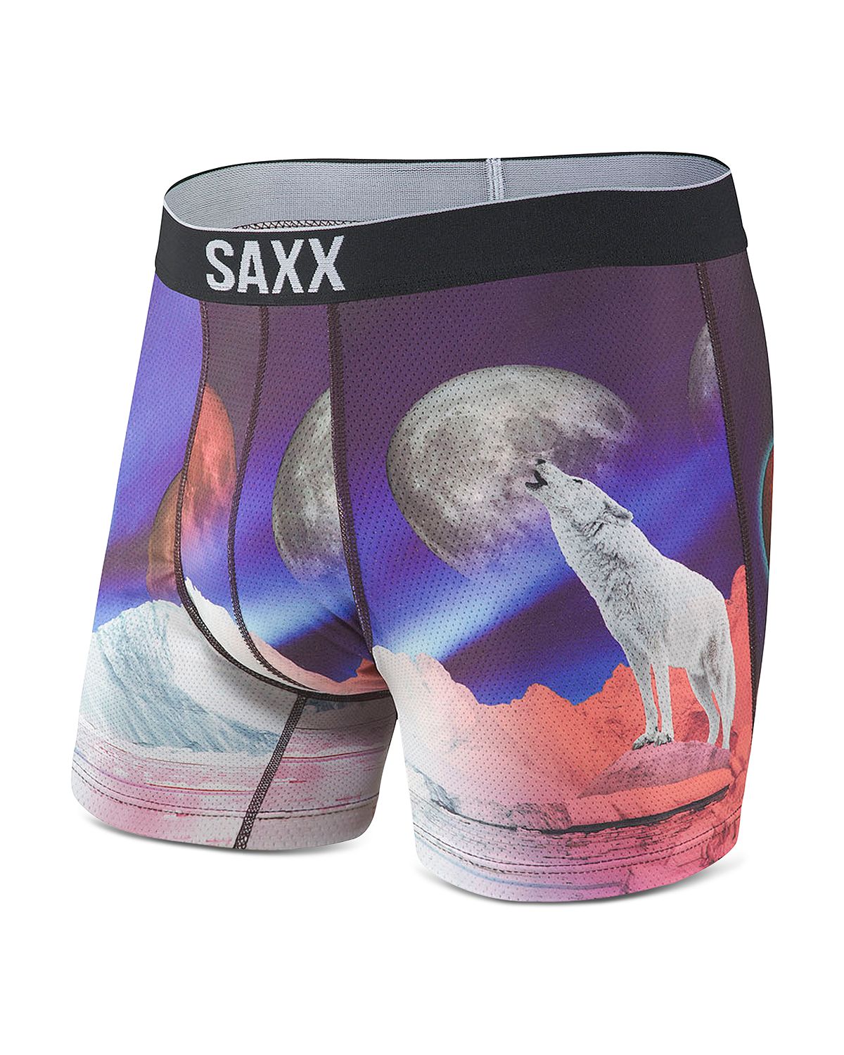Saxx Volt Wolf Print Boxer Briefs Blood Moon