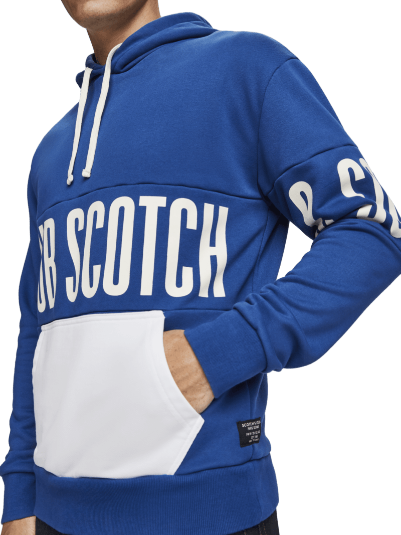Scotch & Soda Colourblock Artwork Hoody Blue