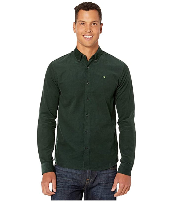 Scotch & Soda Corduroy Shirt Regular Fit Short Sleeve Pullover Green
