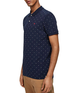 Scotch & Soda Diamond-print Pique Regular Fit Polo Shirt Combo B thumbnail 1