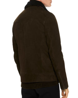 Scotch & Soda Faux Shearling-trimmed Suede Military Jacket Military thumbnail 3