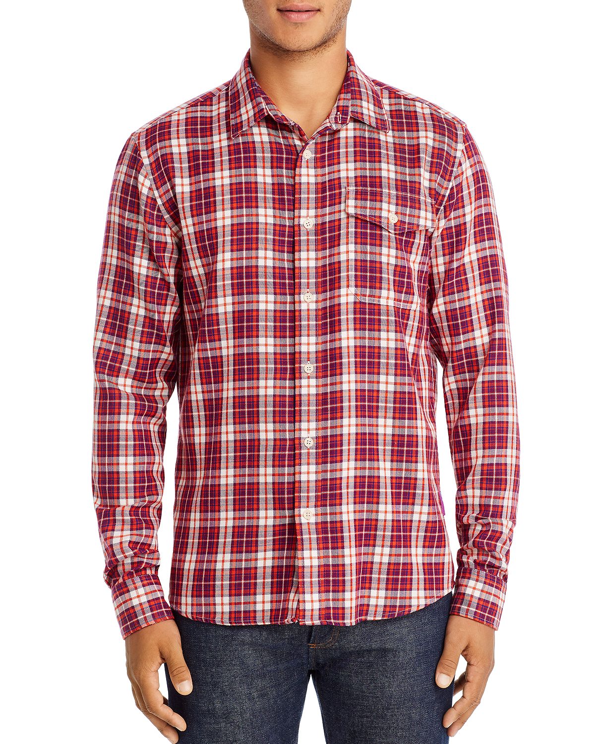 Scotch & Soda Flannel Regular Fit Plaid Shirt Combo B