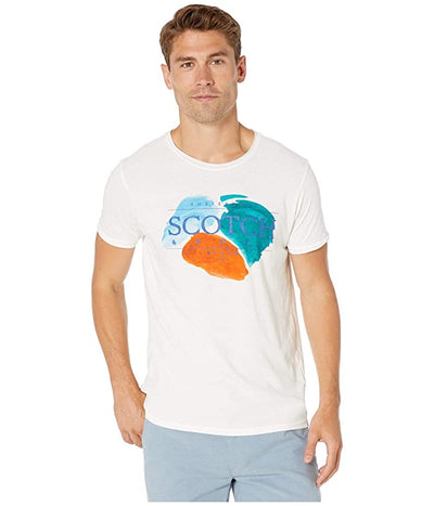 Scotch & Soda Short Sleeve Tee with Multicolored Artwork (Off-White)