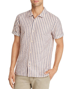 Scotch & Soda Short-sleeve Striped Slim Fit Shirt Navy thumbnail 1