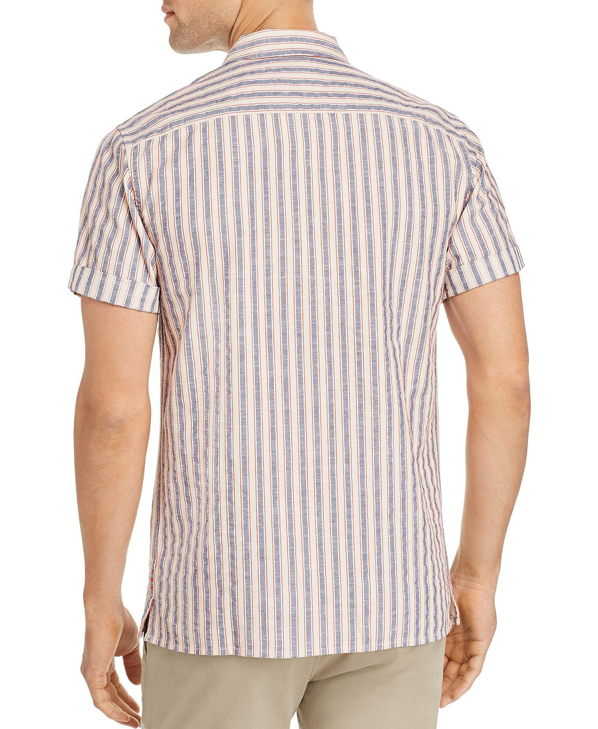 Scotch & Soda Short-sleeve Striped Slim Fit Shirt Navy