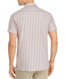 Scotch & Soda Short-sleeve Striped Slim Fit Shirt Navy thumbnail 2