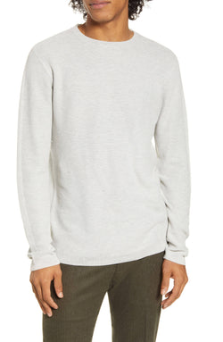 Scotch & Soda Textured Crewneck Sweater Light Grey thumbnail 1