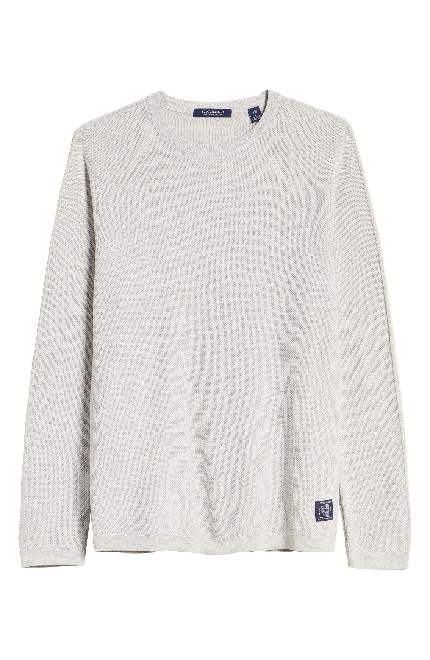 Scotch & Soda Textured Crewneck Sweater Light Grey