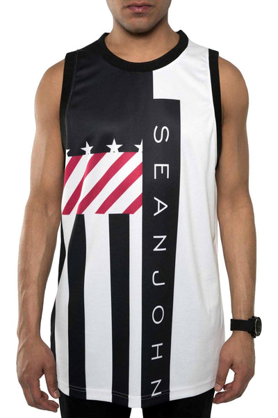 Sean John Black/White MCM Colorblock Tank Top