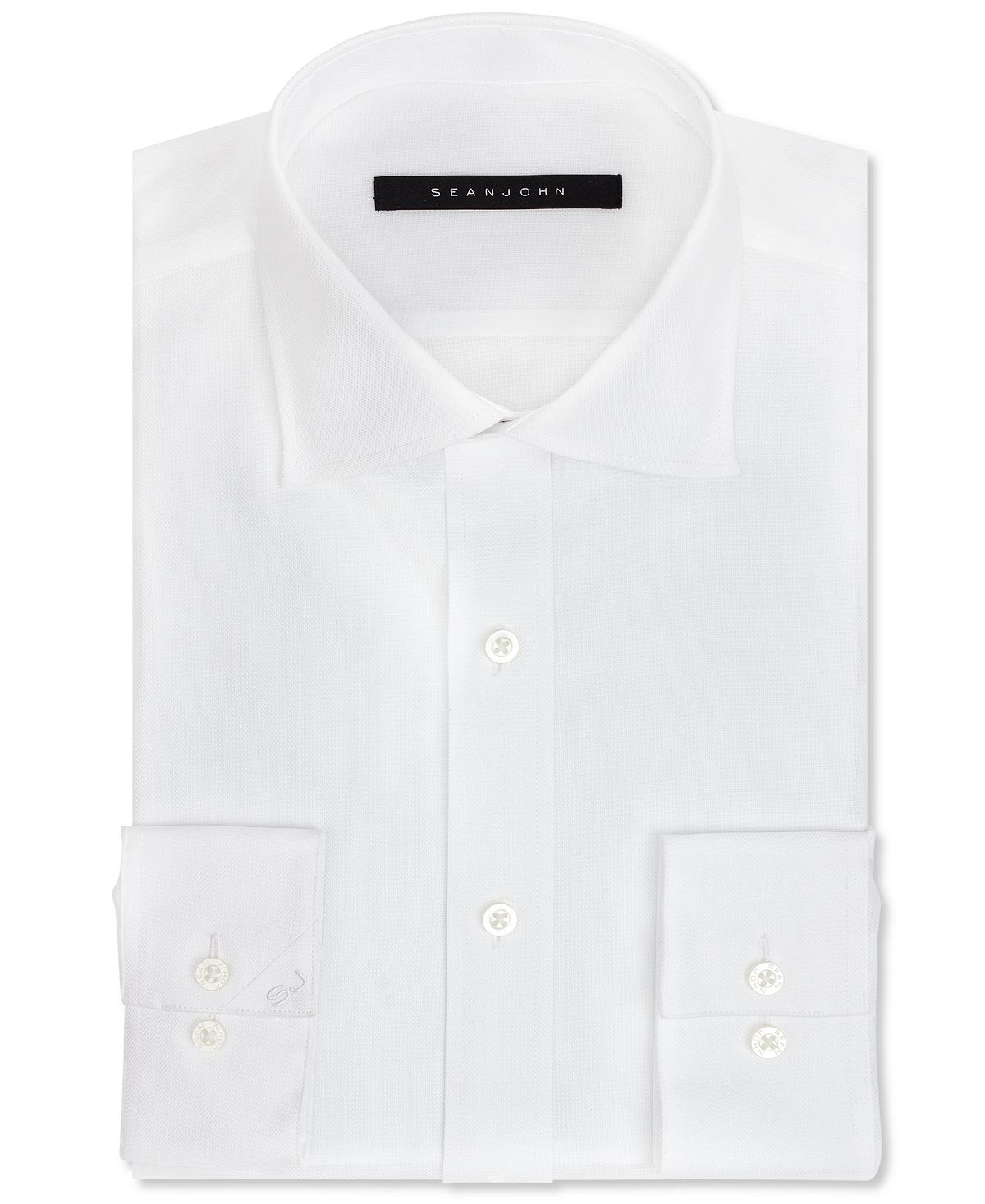 Sean John Classic/regular Fit Big And Tall Solid Classic-fit Dress Shirt White