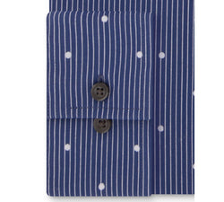 Sean John Classic/regular Fit Blue Print Dress Shirt Night Blue thumbnail 2