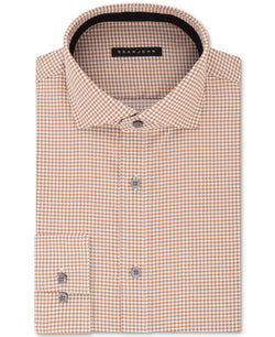 Sean John Classic/regular Fit Brown Print Dress Shirt Bisque thumbnail 1