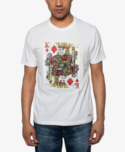 Sean John King Of Hearts Sequin Graphic T-shirt Bright White thumbnail 1