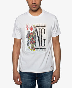 Sean John King Of Hearts Sequin Graphic T-shirt Bright White thumbnail 3