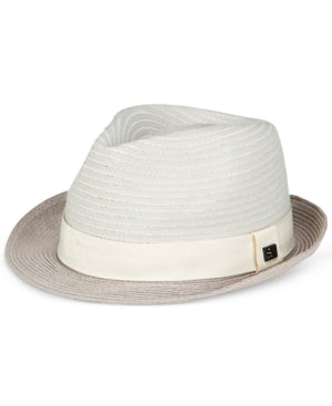 Sean John Men's Braided Stripe Straw Fedora