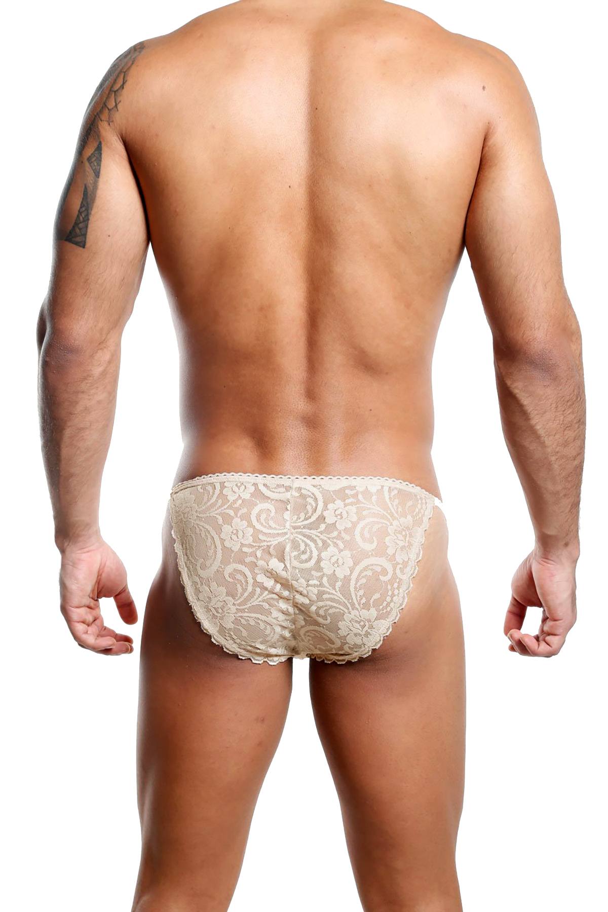 Secret Male Beige Lace String Bikini Brief