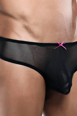 Secret Male Black Lace-Back Cheeky Bikini Brief thumbnail 2