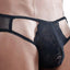 Secret Male Black Lace/Mesh Cutout Bikini Brief
