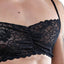 Secret Male Black Lace Rouched-Front Bralette