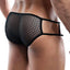 Secret Male Black Textured Mesh Open-Grid Sides Bikini Brief
