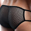 Secret Male Black Textured Mesh Open-Grid Sides Bikini Brief