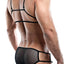 Secret Male Black Textured Mesh Strappy-Back Triangle Bralette
