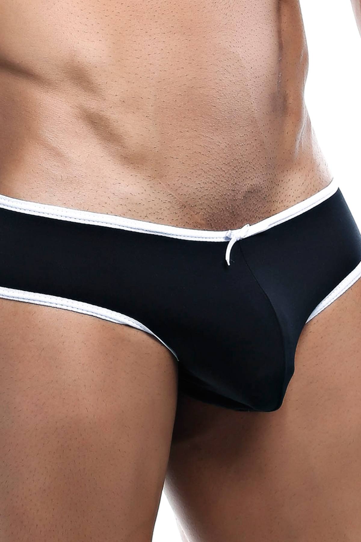 Secret Male Black/White Colorblock Mesh Back Brief