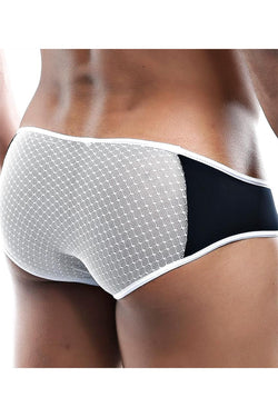 Secret Male Black/White Colorblock Mesh Back Brief thumbnail 4