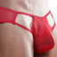 Secret Male Red Lace/Mesh Cutout Bikini Brief