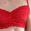 Secret Male Red Lace Rouched-Front Bralette