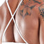 Secret Male Red/Silver Deep Plunge Cross-Back Bralette