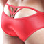 Secret Male Red/White Strappy Peep Back Bikini Brief