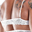 Secret Male White Shiny Cross-Front Lace Back Bralette