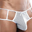 Secret Male White Textured Mesh Open-Grid Sides Bikini Brief