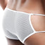 Secret Male White Textured Mesh Open-Grid Sides Bikini Brief