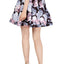 Sequin Hearts Black Floral Juniors Flare Skirt