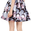 Sequin Hearts Black Floral Juniors Flare Skirt