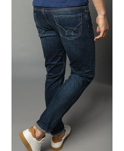 Serge Blanco 5 Pocket Stretch "525" Denim Jean Dark Blue thumbnail 4