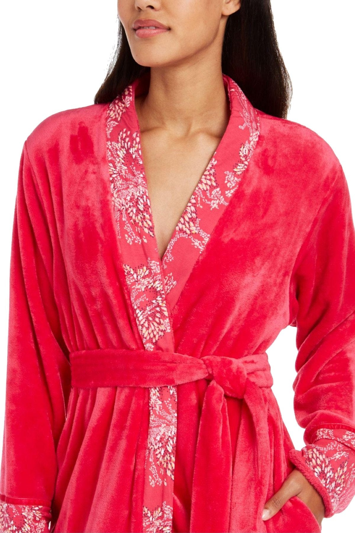 Sesoire Berry French Fleece Long Wrap Robe