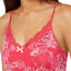 Sesoire Berry Pink Printed Lace Contrast Chemise