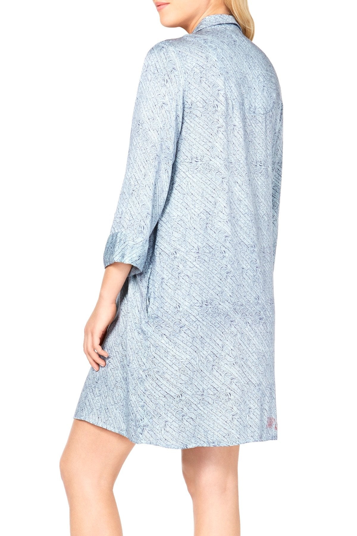 Sesoire Blue Feather Printed Sleepshirt Nightgown