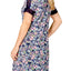 Sesoire Blue Floral Print Lace Trim Modal Nightgown