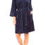 Sesoire Dark Blue Luxe Fleece Short Wrap Robe