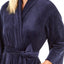 Sesoire Dark Blue Luxe Fleece Short Wrap Robe